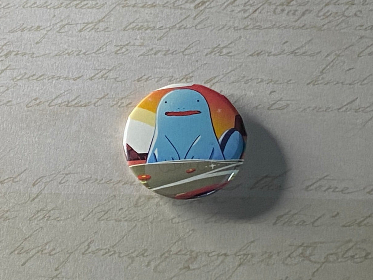 #195 Quagsire - Upcycled Pokémon Card Button Pin