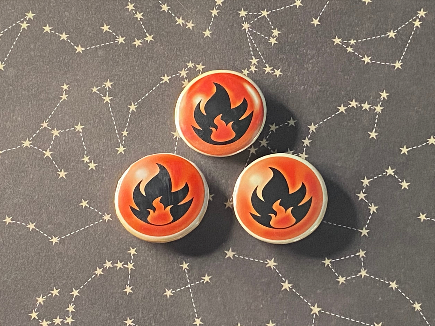 Fire Energy - Upcycled Pokémon Card Button Pin