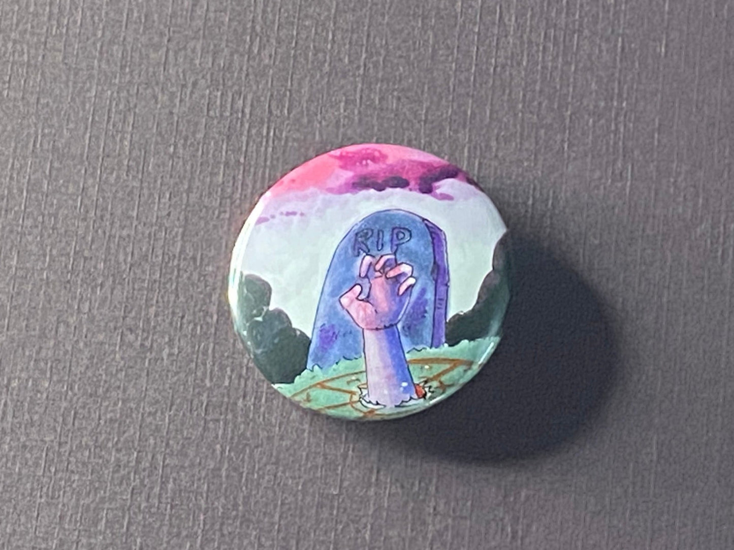 Necromancy - Upcycled MetaZoo Card Button Pin