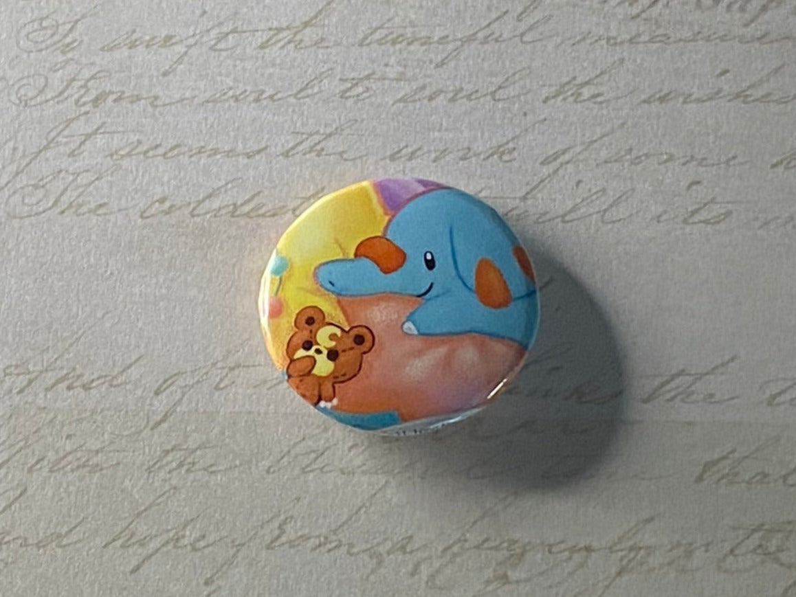 #231 Phanpy - Upcycled Pokémon Card Button Pin