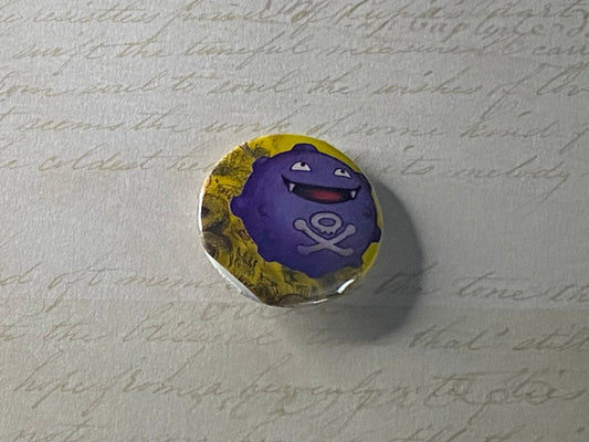 #109 Koffing - Upcycled Pokémon Card Button Pin