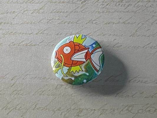 #129 Magikarp - Upcycled Pokémon Card Button Pin