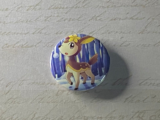 #585 Winter Deerling - Upcycled Pokémon Card Button Pin