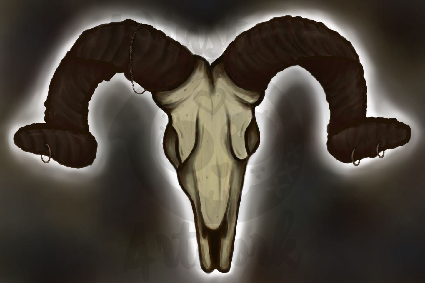 Ram Skull - 4x6 Postcard Print