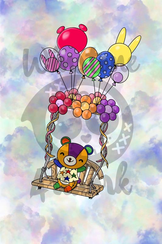 Stitches And Balloon Chair - 4x6 Postcard Print